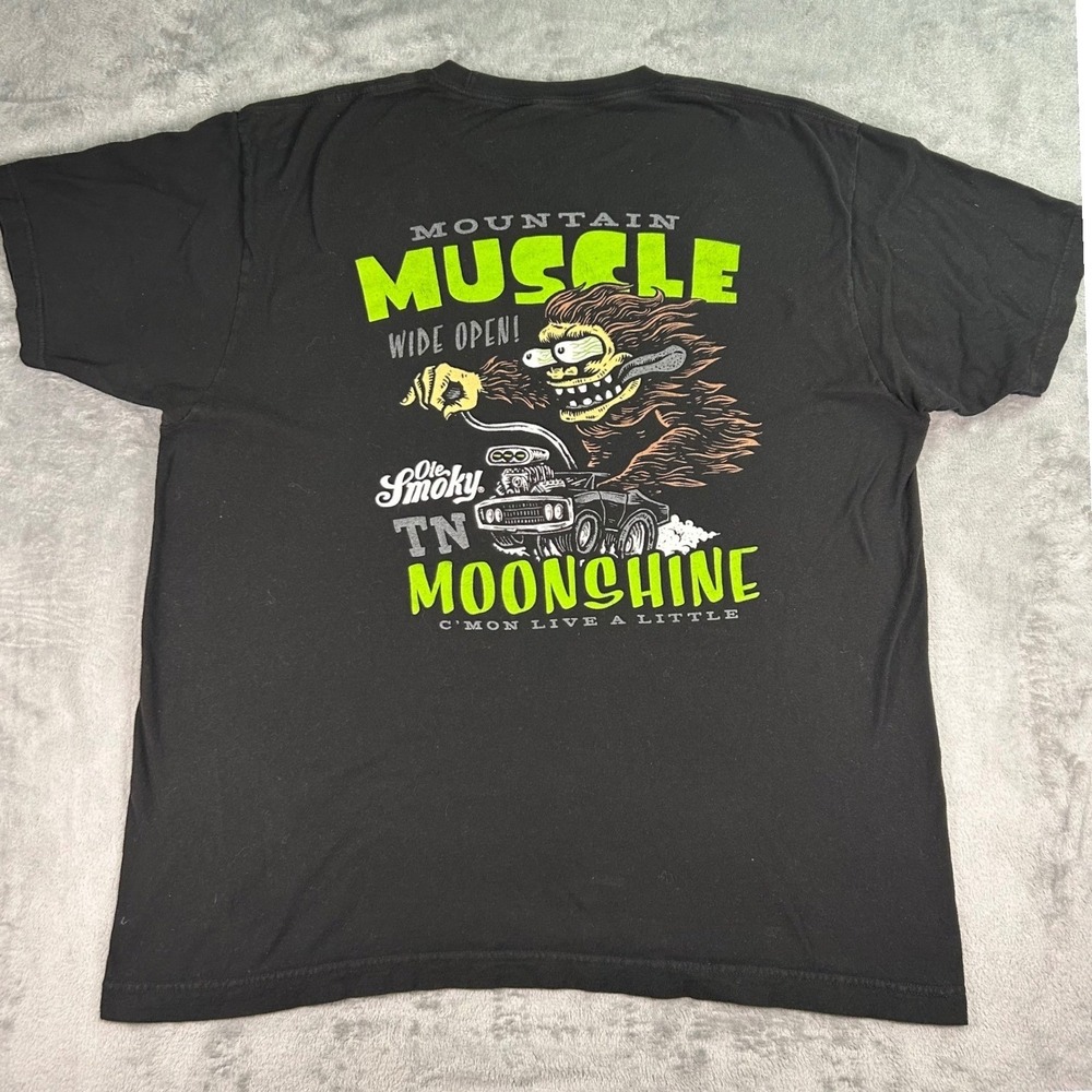 Ole Smoky Tennessee Moonshine T-Shirt Black Mountain Muscle Bigfoot Mens XL
